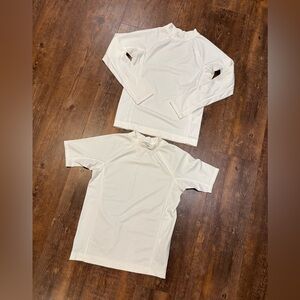 White Long Sleeve and Short Sleeve Rashguard Tops size 7